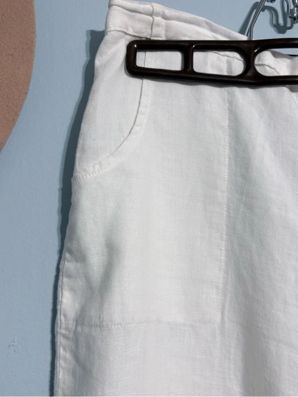 White Linen Wide-Leg Pants from Habitat size M - Picture 2 of 5